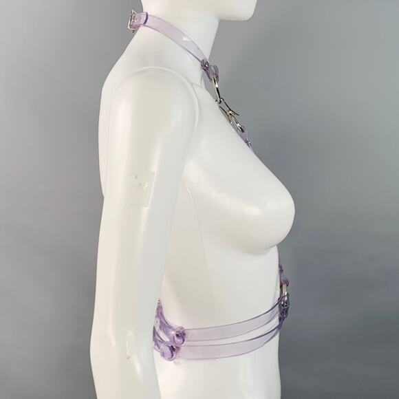 ZANA BAYNE Clear PVC Collar Harness Belt - Picture 2 of 4